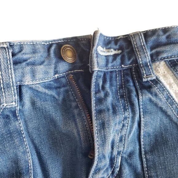 FREE PEOPLE Womens Shorts Size 24 Sweet Surrender Denim Blue Lace Spring‎ Summer - Picture 7 of 10